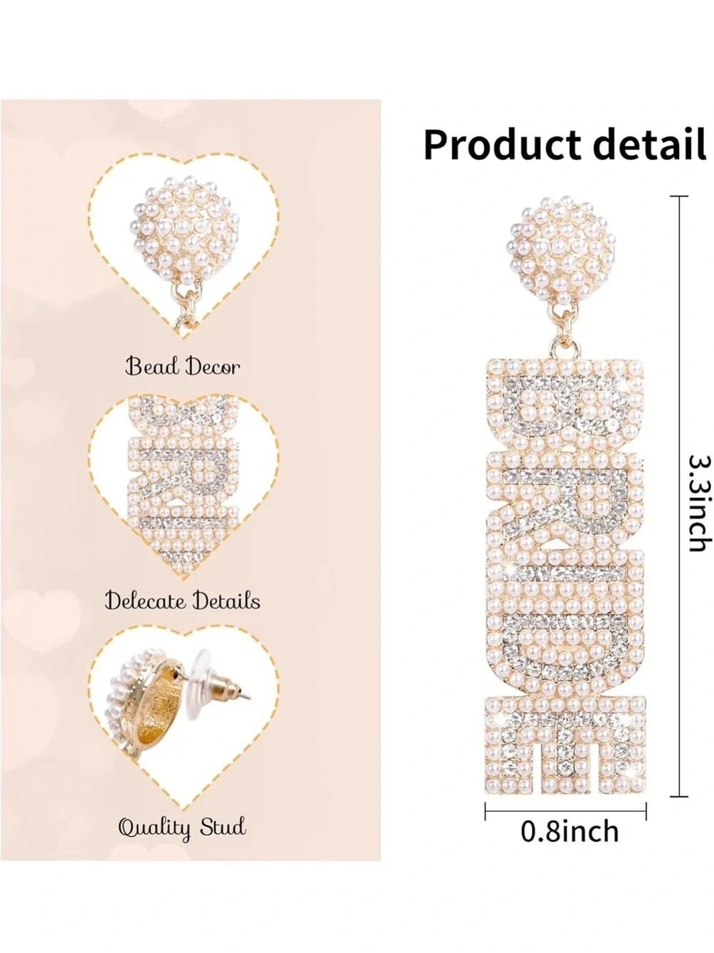 Anthropologie Pearl & Crystal Logo Drop Earrings in Gold and Pearl